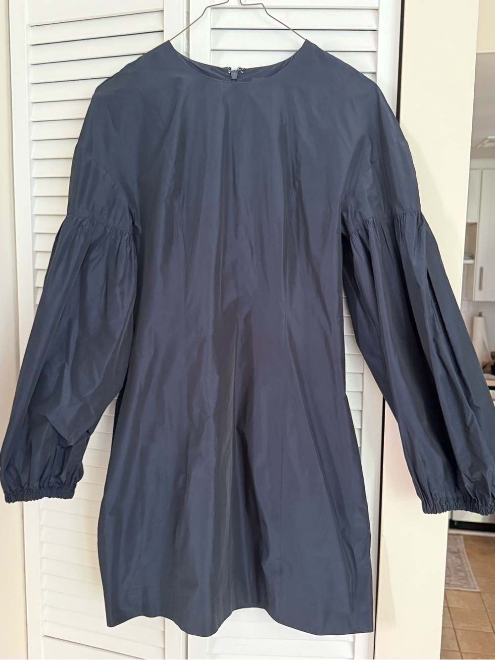 COS Navy Puff-Sleeve Mini Dress